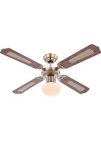 Globo Deckenventilator, Metall, Glas, 41.5 cm, Elektroger&auml;te, K&uuml;hlger&auml;te, Ventilatoren, Deckenventilatoren