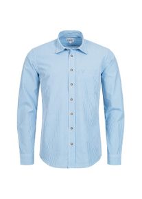 N&uuml;bler Trachtenhemd N&Uuml;BLER "Trachtenhemd langarm Rudi", Herren, Gr. M, EURO, blau, Obermaterial: 70% Baumwolle CO. 30% Polyester PES., Hemden Trachtenhemd