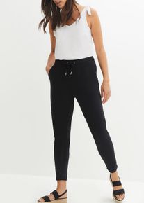 Jersey-Haremshose aus elastischem Baumwoll-Mix, schwarz, Gr&ouml;&szlig;e 48/50 (XL), mit Baumwolle, bonprix