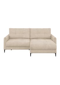 Ondega , Beige , Textil , F&uuml;llung: Schaumstoff , L-Form, einmalig seitenverkehrt montierbar , 221x142 cm , Bettkasten erh&auml;ltlich, R&uuml;cken echt ,