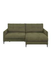 Ondega , Gr&uuml;n , Textil , F&uuml;llung: Schaumstoff , L-Form, einmalig seitenverkehrt montierbar , 221x142 cm , Bettkasten erh&auml;ltlich, R&uuml;cken echt ,