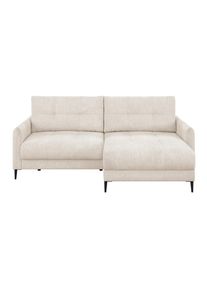 Ondega , Wei&szlig; , Textil , F&uuml;llung: Schaumstoff , L-Form, einmalig seitenverkehrt montierbar , 221x142 cm , Bettkasten erh&auml;ltlich, R&uuml;cken echt ,