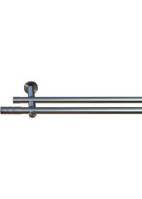 Gardinenstange Indeko "Hamburg", edelstahl, optik, L:310cm &Oslash;:20mm, Metall, Gardinenstangen, Gardinenstange, Komplett-Set inkl. Montagematerial