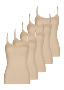 Achseltop Nina von C. "5er Pack Tr&auml;gerhemd Daily", Damen, Gr. 46, N-Gr, beige (nude), Obermaterial: 100% Baumwolle CO., Unterhemden Achseltop