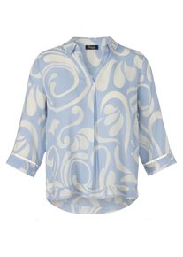 Shirtbluse frapp "frapp Bluse", Damen, Gr. 54, powder blau, butter, Obermaterial: 100% Viskose CV., relaxed fit, V-Ausschnitt, Blusen Shirtbluse, Gro&szlig;e Gr&ouml;&szlig;en