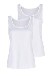 Achseltop Nina von C. "2er Pack Achseltop Elegance", Damen, Gr. 50, N-Gr, wei&szlig;, Obermaterial: 81% Viskose CV. 19% Polyester PES., Unterhemden Achseltop