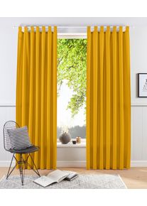Vorhang OTTO HOME "Raja" Gr. 4, grau (messingfarben), B:140cm H:245cm, Polyester, Recyceltes Material, Gardinen, Vorhang, 2er-Set, Bestseller, einfarbig, modern, pflegeleichte Mikrofaser