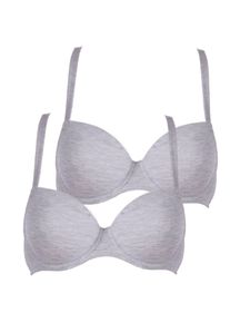 Schalen-BH Nina von C. "2er Pack Schalen BH Light&Easy", Damen, Gr. 85, Cup C, silber melange, Obermaterial: 95% Modal CMD. 5% Elasthan EL., BHs Schalen-BH