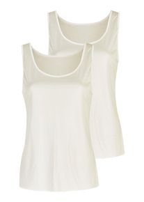 Achseltop Nina von C. "2er Pack Achseltop Elegance", Damen, Gr. 40, N-Gr, wei&szlig; (champagner), Obermaterial: 81% Viskose CV. 19% Polyester PES., Unterhemden Achseltop