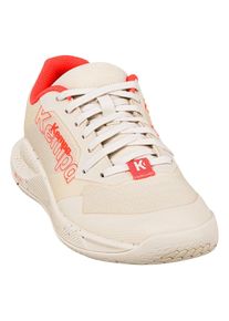 Hallenschuh Kempa "Hallen-Sport-Schuhe Kourtfly Two W", Damen, Gr. 8,5, beige (beige, fluo rot), Obermaterial: 100% Textilmaterial TEXMAT., Schuhe Hallenschuh
