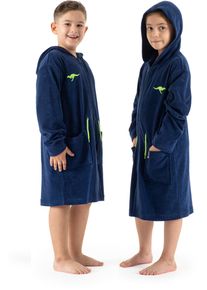 Kinderbademantel Kangaroos "Kira, Ideal f&uuml;r Zuhause, Schwimmbad oder im Urlaub" Gr. 140, blau, 140, Leichtfrottier, Hausm&auml;ntel, Kinderbademantel, modernen, sportliches Design, leuchtenden Akzenten