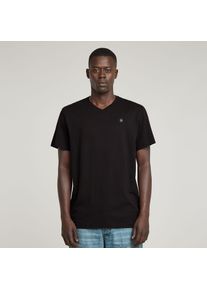 G-Star Raw T-Shirt G-STAR "Base", Herren, Gr. XL, schwarz (dk schwarz), Jersey, Obermaterial: 100% Baumwolle, unifarben, slim fit normal, V-Ausschnitt, abgesteppte Kante, Shirts T-Shirt, mit V-Ausschnitt
