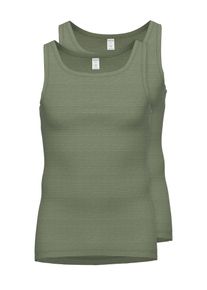 Unterhemd Ammann "2er Pack Unterhemd Day Classic", Herren, Gr. 8, N-Gr, forst, Obermaterial: 75% Baumwolle CO. 25% Polyester PES., Unterhemden Unterhemd