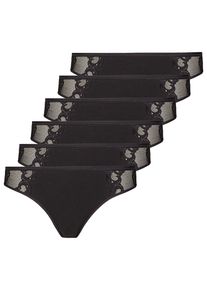 Minislip Nina von C. "6er Pack Minislip Slipboutique", Damen, Gr. 46, schwarz, Obermaterial: 93% Baumwolle CO. 7% Elasthan EL., Unterhosen Minislip