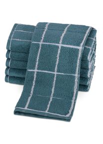 Gaestehandtuecher Ross "&Uuml;berkaro 9032", blau (pazifik, wei&szlig;), B:30cm L:50cm, Frottier, Frottier, Handt&uuml;cher, Gaestehandtuecher, 100% Baumwolle, made in Germany