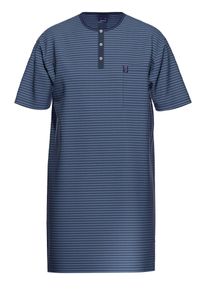 Pyjama Ammann "Nachthemd 1/2 Arm Men / Nightwear", Herren, Gr. 58, blau, Obermaterial: 75% Baumwolle CO. 25% Polyester PES., Homewear-Sets Pyjama