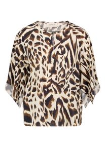 Klassische Bluse Cartoon "Casual-Bluse mit Muster", Damen, Gr. 42, nature, khaki, Obermaterial: 100% Viskose CV., Blusen Klassische Bluse