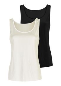 Achseltop Nina von C. "2er Pack Achseltop Elegance", Damen, Gr. 40, N-Gr, schwarz-wei&szlig; (schwarz, champagner), Obermaterial: 81% Viskose CV. 19% Polyester PES., Unterhemden Achseltop