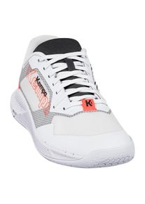 Hallenschuh Kempa "Hallen-Sport-Schuhe Kourtfly Two", Herren, Gr. 9, wei&szlig;, schwarz, fluo rot, Obermaterial: 100% Textilmaterial TEXMAT., Schuhe Hallenschuh
