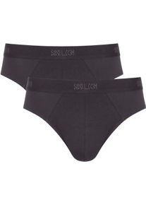 Slip Sloggi "SLG Base", Herren, Gr. XL, grau (charcoal), Single Jersey, Obermaterial: 95% Baumwolle, 5% Elasthan, k&ouml;rpernah, Unterhosen Slip, ohne Eingriff, modern, Logobund, Cotton-Mix
