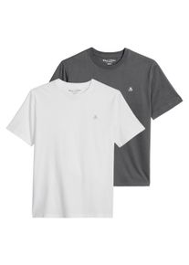 Marc O'Polo T-Shirt MARC O'POLO "T-Shirt Jersey T-Shirts Shortsleeve Kjer 2er Pack", Herren, Gr. M, wei&szlig; (grau, wei&szlig;), Obermaterial: 100% Baumwolle CO., Shirts T-Shirt