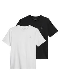 Marc O'Polo T-Shirt MARC O'POLO "T-Shirt Jersey T-Shirts Shortsleeve Kjer 2er Pack", Herren, Gr. XL, schwarz-wei&szlig; (schwarz, wei&szlig;), Obermaterial: 100% Baumwolle CO., Shirts T-Shirt