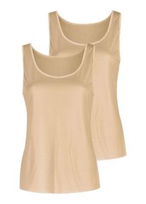 Achseltop Nina von C. "2er Pack Achseltop Elegance", Damen, Gr. 50, N-Gr, beige (caramel), Obermaterial: 81% Viskose CV. 19% Polyester PES., Unterhemden Achseltop