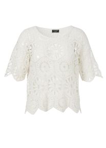 Ajourpullover Via Appia Due "Pullover", Damen, Gr. 46, creme, Obermaterial: 100% Baumwolle CO., relaxed fit, Rundhals, Pullover Ajourpullover, Gro&szlig;e Gr&ouml;&szlig;en