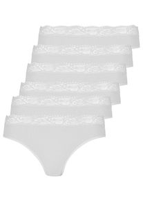 Jazz-Pants Slips Nina von C. "6er Pack Jazzpant Slipboutique", Damen, Gr. 36, wei&szlig;, Obermaterial: 93% Baumwolle CO. 7% Elasthan EL., Unterhosen Jazz-Pants Slips