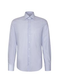 Businesshemd Seidensticker "Schwarze Rose", Herren, Gr. XL (44), normale &Auml;rmell&auml;ngen, blau (mittelblau), 100% Baumwolle, gestreift, tailored fit, 2-Knopf-Manschette, Hemden Businesshemd, Shaped 1/1 Kentkragen Gestreift