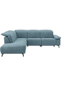 Ecksofa Musterring "MR 370, intelligenter Komfort im modernen Design", light, blau, B:288cm H:83cm T:241cm, 16% Baumwolle, 79% Polyester, 5% Polyacryl, Sofas, Ecksofa, Optionale Relaxfunktion, flexible Kopfteile & klappbare Armlehnen