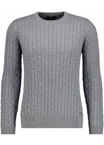 Rundhalspullover Ragman, Herren, Gr. 50, grau (mittelgrau), Strick, 95% Baumwolle 5% Kaschmir, Rundhals, Pullover Rundhalspullover