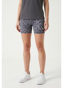 Trainingsshorts Puma "W TAD ESSENTIAL SPOTTED HAZE SHORT TIGHT - HW 5", Damen, Gr. L, N-Gr, inky depths, Interlock, Obermaterial: 85% Polyester, 15% Elasthan, schmal kniefrei, Hosen Trainingsshorts, f&uuml;r Sportmode, atmungsaktiv, funktional