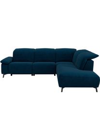 Ecksofa Musterring "MR 370, intelligenter Komfort im modernen Design", navy, B:288cm H:83cm T:241cm, 16% Baumwolle, 79% Polyester, 5% Polyacryl, Sofas, Ecksofa, Optionale Relaxfunktion, flexible Kopfteile & klappbare Armlehnen