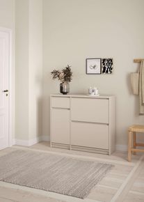 Schuhschrank Home Affaire "Naia Schuhaufbewahrung, Schuhkommode, Schuhregal, Modernes Design", beige (wei&szlig;), B:108,9cm H:92,9cm, Holzwerkstoff, Schr&auml;nke, Schuhschrank