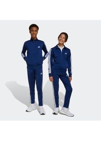 Trainingsanzug adidas Sportswear "ESSENTIALS CLIMACOOL KIDS", Damen, Gr. 140, blau (dunkelblau, wei&szlig;), Obermaterial: 100% Polyester, Sportanz&uuml;ge Trainingsanzug