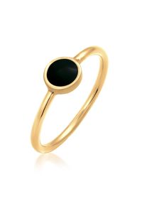 Silberring Elli "Ring Solit&auml;r Stapelring Emaille 925 Silber" Gr. 58, gold, Fingerringe, Damen, 58, Silber 925 (Sterlingsilber), Silberring