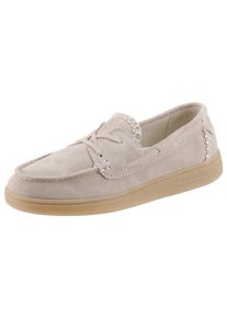 Marc O'Polo Schn&uuml;rschuh MARC O'POLO "Charlie", Damen, Gr. 39, beige (hellbeige), Veloursleder, unifarben, Basic, Schuhe Schn&uuml;rschuh, Schn&uuml;rer, Bootsschuh, Schn&uuml;rschuh mit MemoryFoam-Innensohle