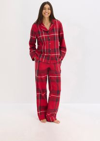 bonprix Femei Pijama din flanelă țesută, roşu, 56/58