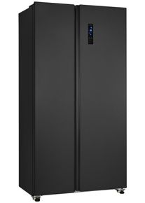 Exquisit Side-by-Side "SBS46-040E", Energieeffizienz: E, silber (inoxlook, az), B:90cm H:177cm T:59cm, K&uuml;hlschr&auml;nke, Side-by-Side