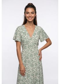 V&eacute;ro Moda Sommerkleid VERO MODA "VMMENNY SS 7/8 V-NECK DRESS WVN GA", Damen, Gr. XL, N-Gr, laurel wreath aop:camille, Web, Obermaterial: 100% Viskose, bedruckt, wadenlang, V-Ausschnitt, Kleider Sommerkleid, Viskose, Topseller