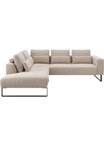 Ecksofa Musterring "JUSTB PM100, stilvoller Lounge-Komfort von Musterring", taupe, B:268cm H:88cm T:232cm, 100% Polyester, Sofas, Ecksofa, Kollektion Bettina Zimmermann, optionaler Sitzvorzug & Fu&szlig;-Auswahl