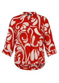 Shirtbluse frapp "frapp Bluse", Damen, Gr. 50, rot, butter, Obermaterial: 100% Viskose CV., relaxed fit, V-Ausschnitt, Blusen Shirtbluse, Gro&szlig;e Gr&ouml;&szlig;en