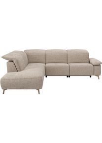 Ecksofa Musterring "MR 370, intelligenter Komfort im modernen Design", greige, B:288cm H:83cm T:241cm, 8% Baumwolle, 92% Polyester, Sofas, Ecksofa, Optionale Relaxfunktion, flexible Kopfteile & klappbare Armlehnen