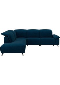 Ecksofa Musterring "MR 370, intelligenter Komfort im modernen Design", navy, B:288cm H:83cm T:241cm, 16% Baumwolle, 79% Polyester, 5% Polyacryl, Sofas, Ecksofa, Optionale Relaxfunktion, flexible Kopfteile & klappbare Armlehnen