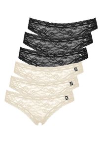 like it! Minislip LIKE IT "6er Pack Minislip Lisa", Damen, Gr. S, bunt (schwarz, ivory), Obermaterial: 100% Polyamid PA., Unterhosen Minislip