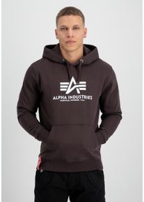 Hoodie Alpha Industries "Basic Hoodie BL", Herren, Gr. M, braun (hunter braun), Obermaterial: 80% Baumwolle, 20% Polyester, regular fit, Sweatshirts Hoodie
