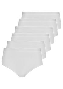 Taillenslip Nina von C. "6er Pack Taillenslip Slipboutique", Damen, Gr. 48-50, wei&szlig;, Obermaterial: 93% Baumwolle CO. 7% Elasthan EL., Unterhosen Taillenslip