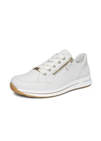 Sneaker Ara "OSAKA", Damen, Gr. 6,5, wei&szlig; (creme), Glattleder, unifarben, Schuhe Sneaker, Freizeitschuh, Halbschuh, Schn&uuml;rschuh mit Rei&szlig;verschluss, H-Weite