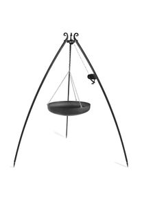 Udend&oslash;rs wok med treben og kran, 60 cm st&aring;l wok til b&aring;l